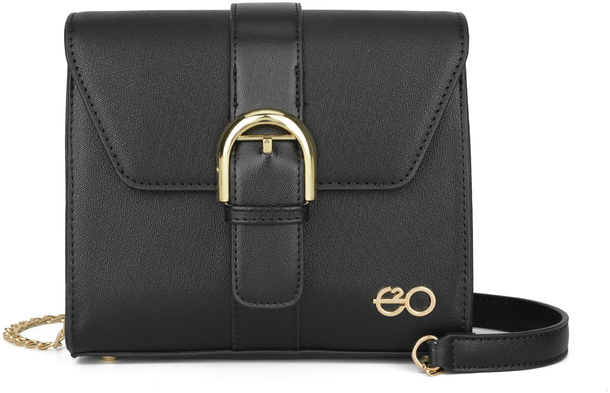 

E2O Black PU Solid Sling Bag