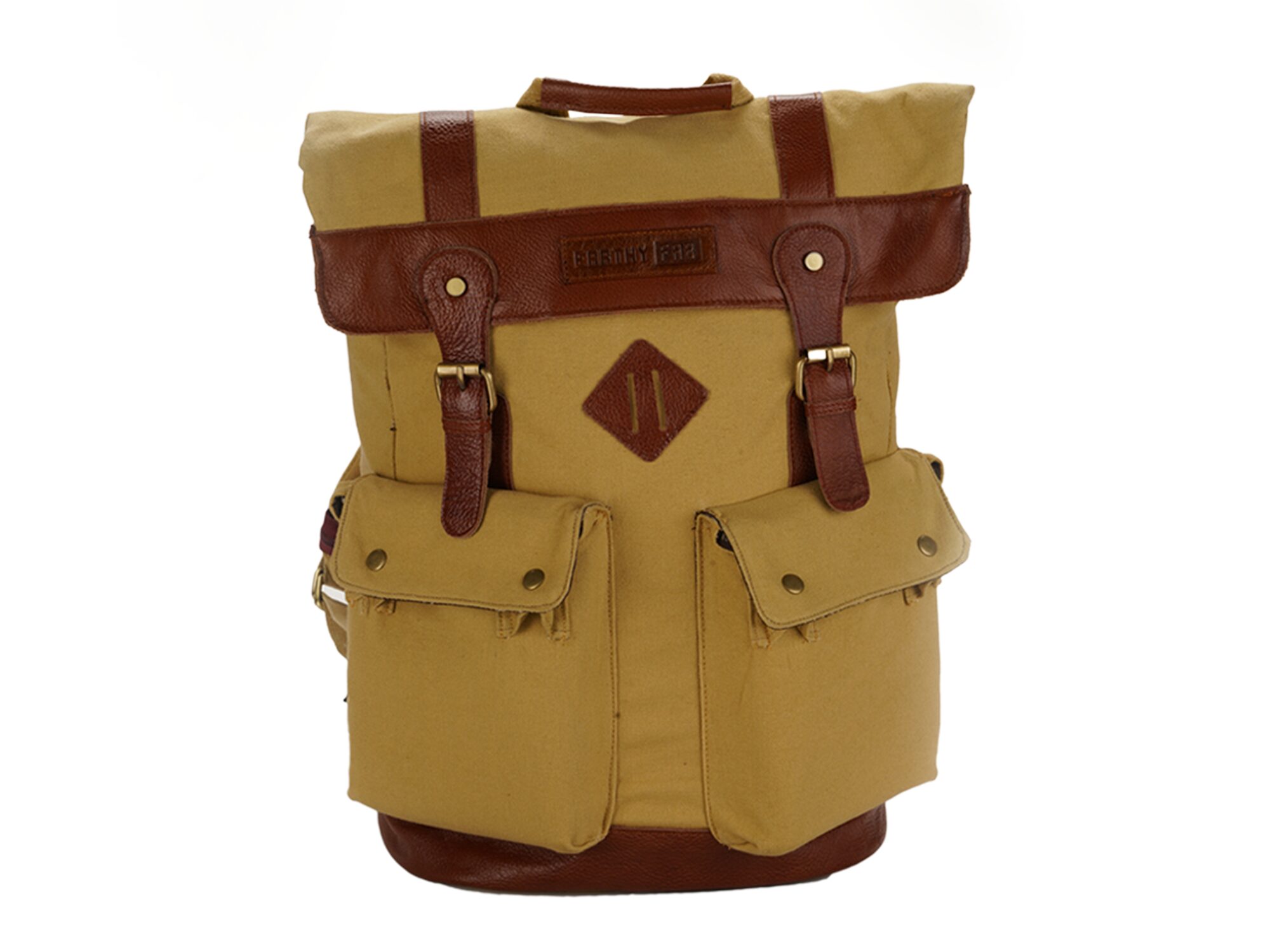 

EARTHY FAB EFLBMODEL01 CNVS LTHR GOLD Laptop Backpack