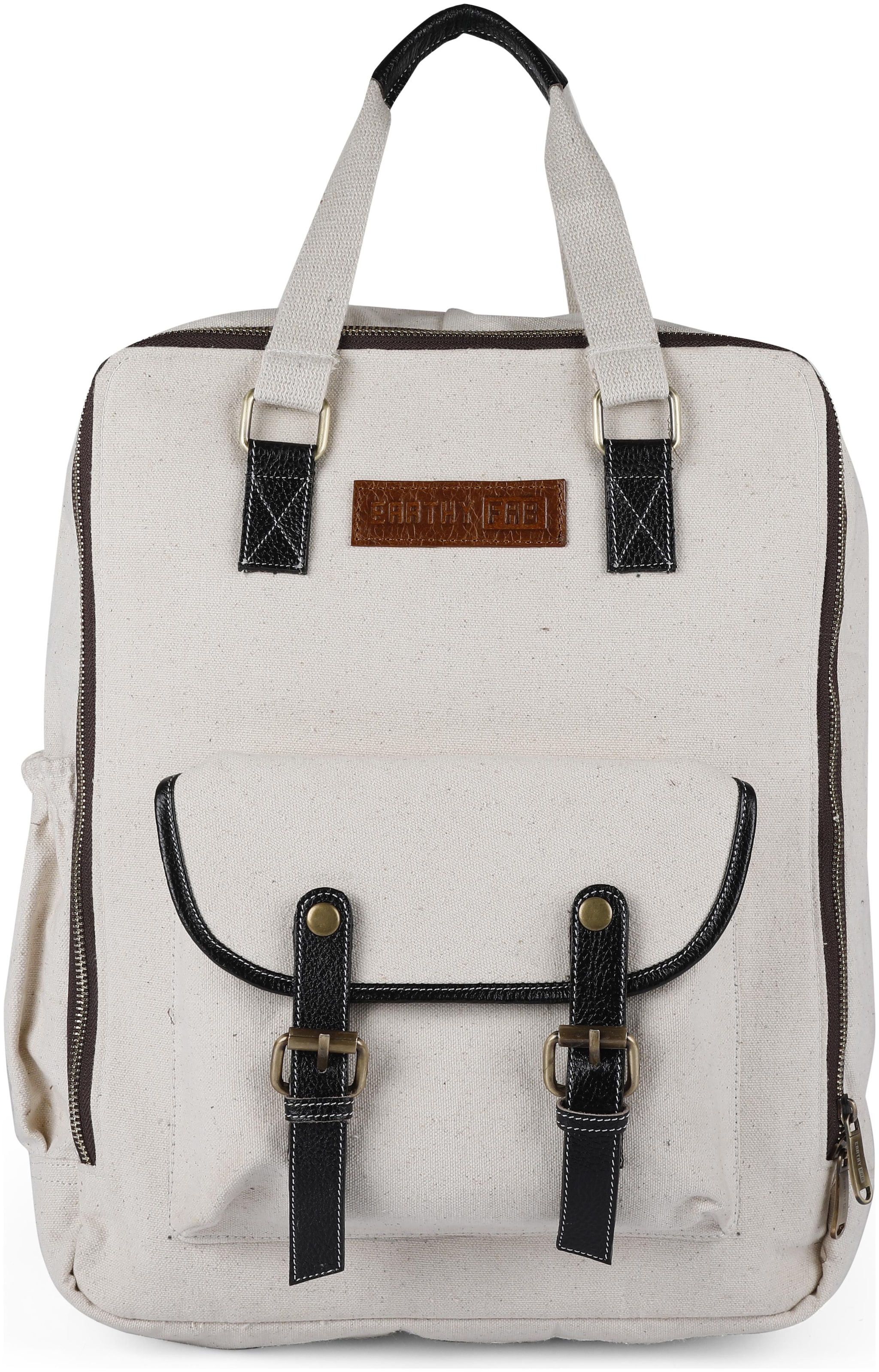

EARTHY FAB EFLBMODEL03 CNVS LTHR NATURAL Laptop Backpack