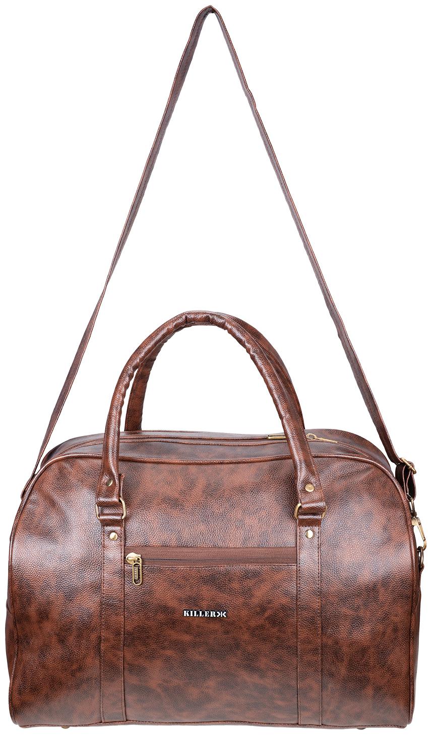 

Elegant Cabin size Duffle bag - Killer Discovery Brown PU 30 Litre Stylish duffel bag