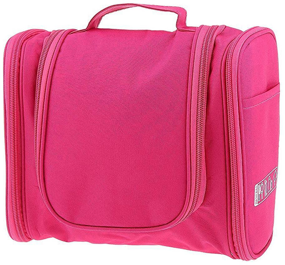 

Elegant Waterproof Travel Bag Beauty Make Up Toiletry Wash Bag Organizer- Dark Pink
