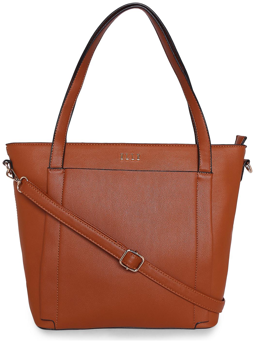

ELLE Women Solid PU - Tote Bag Brown