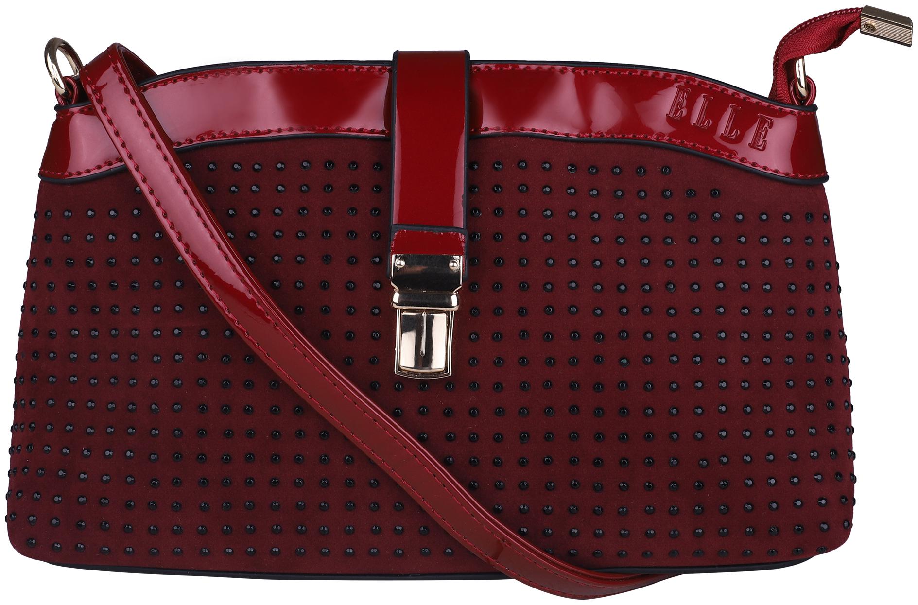 

ELLE Red PU Solid Sling Bag