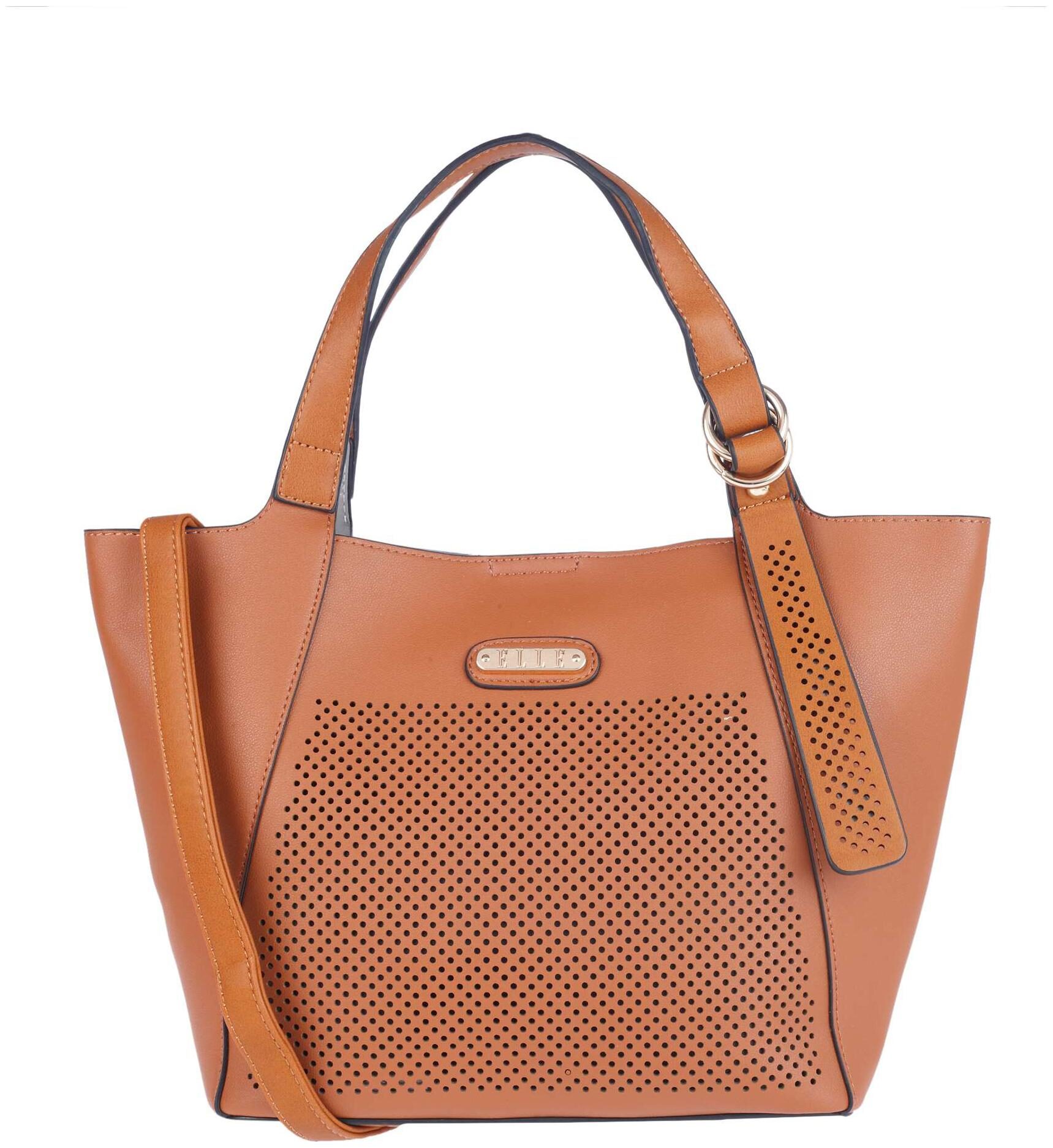 

ELLE Women Solid PU - Tote Bag Brown