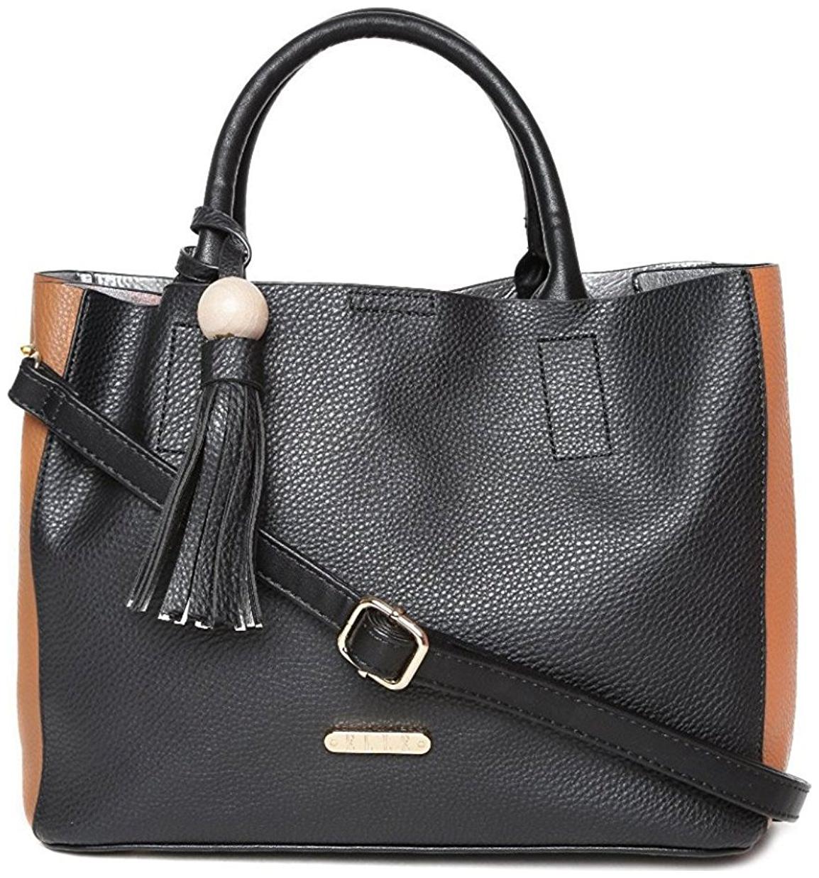 

ELLE Black Faux Leather Handheld Bag
