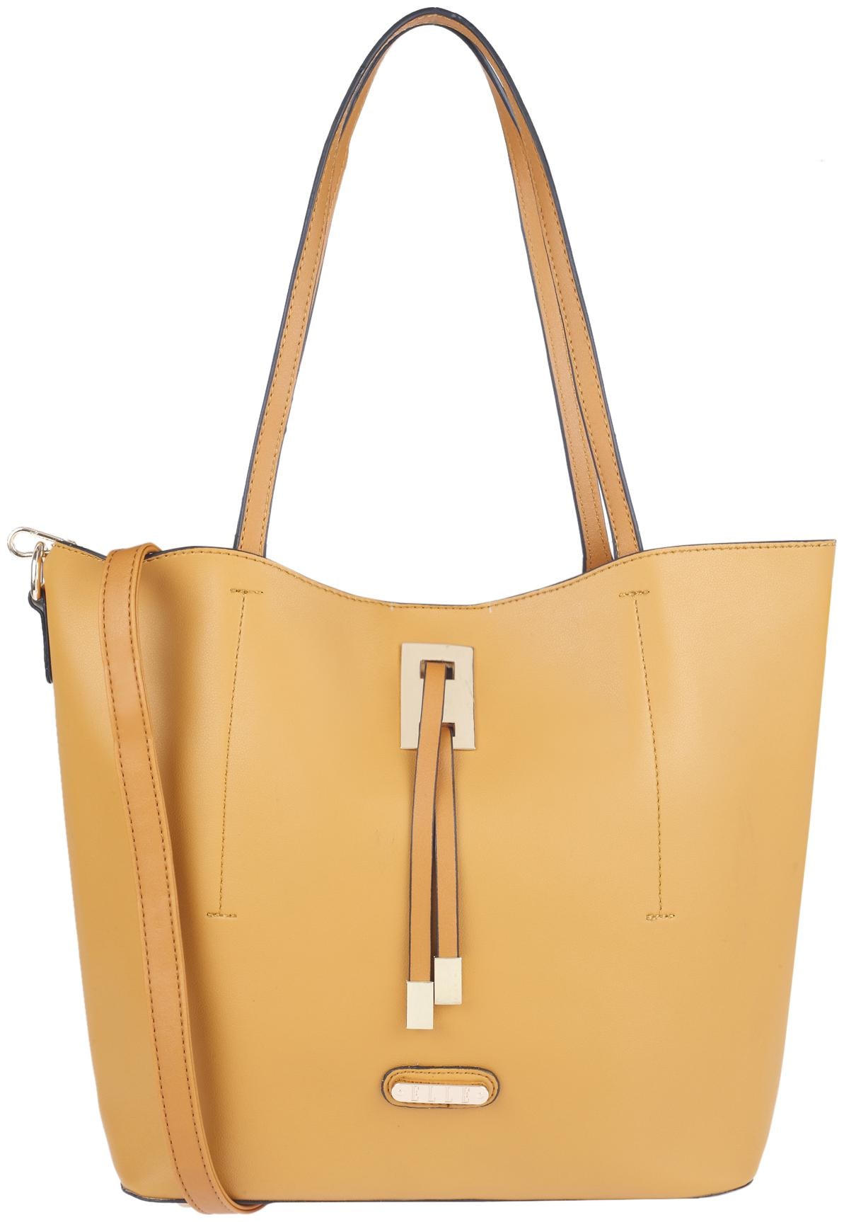 

ELLE Women Solid PU - Tote Bag Yellow