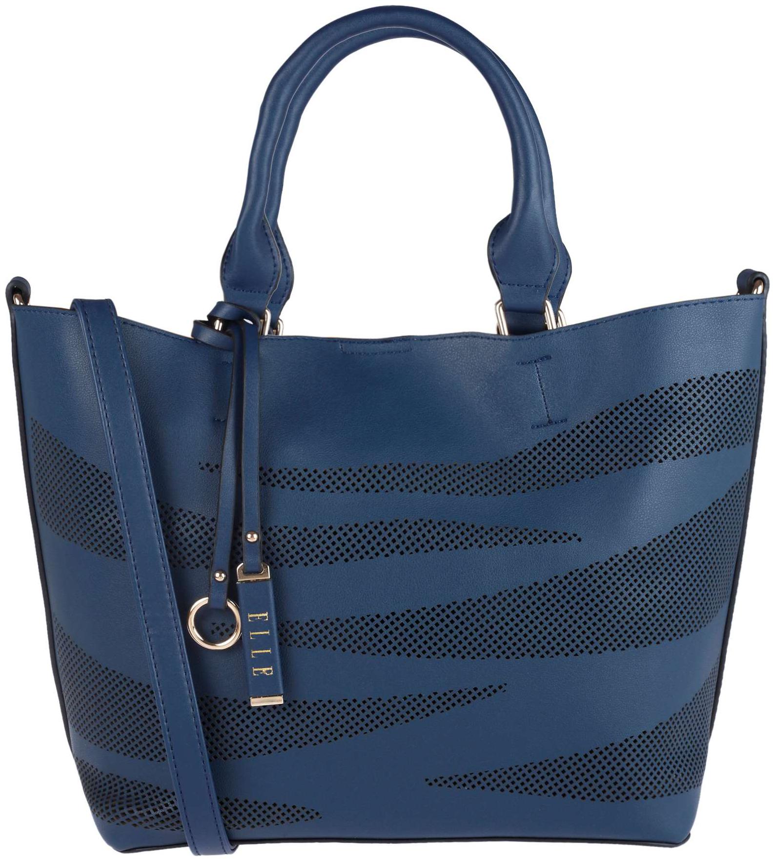

ELLE Women Solid PU - Tote Bag Blue