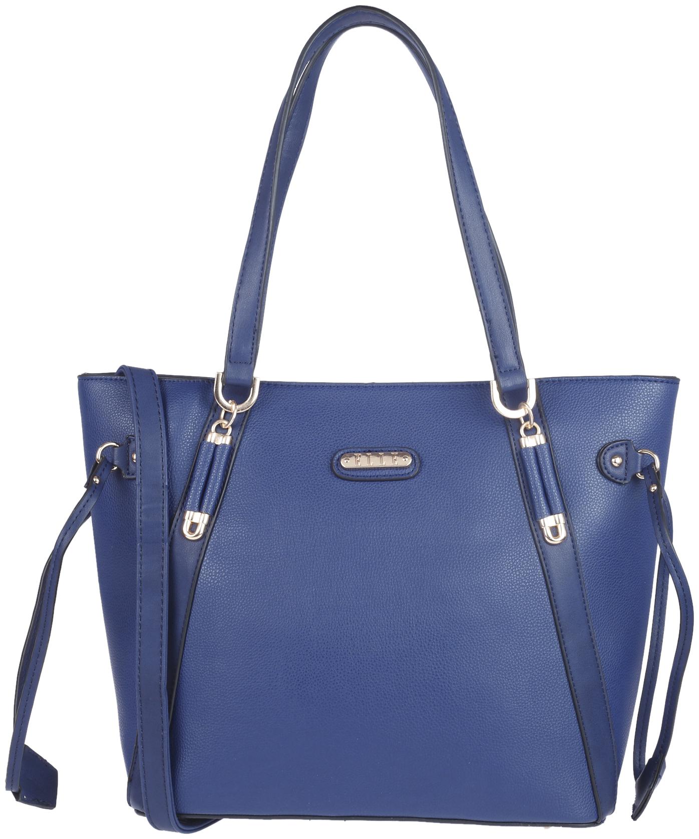 

ELLE Women Solid PU - Tote Bag Blue