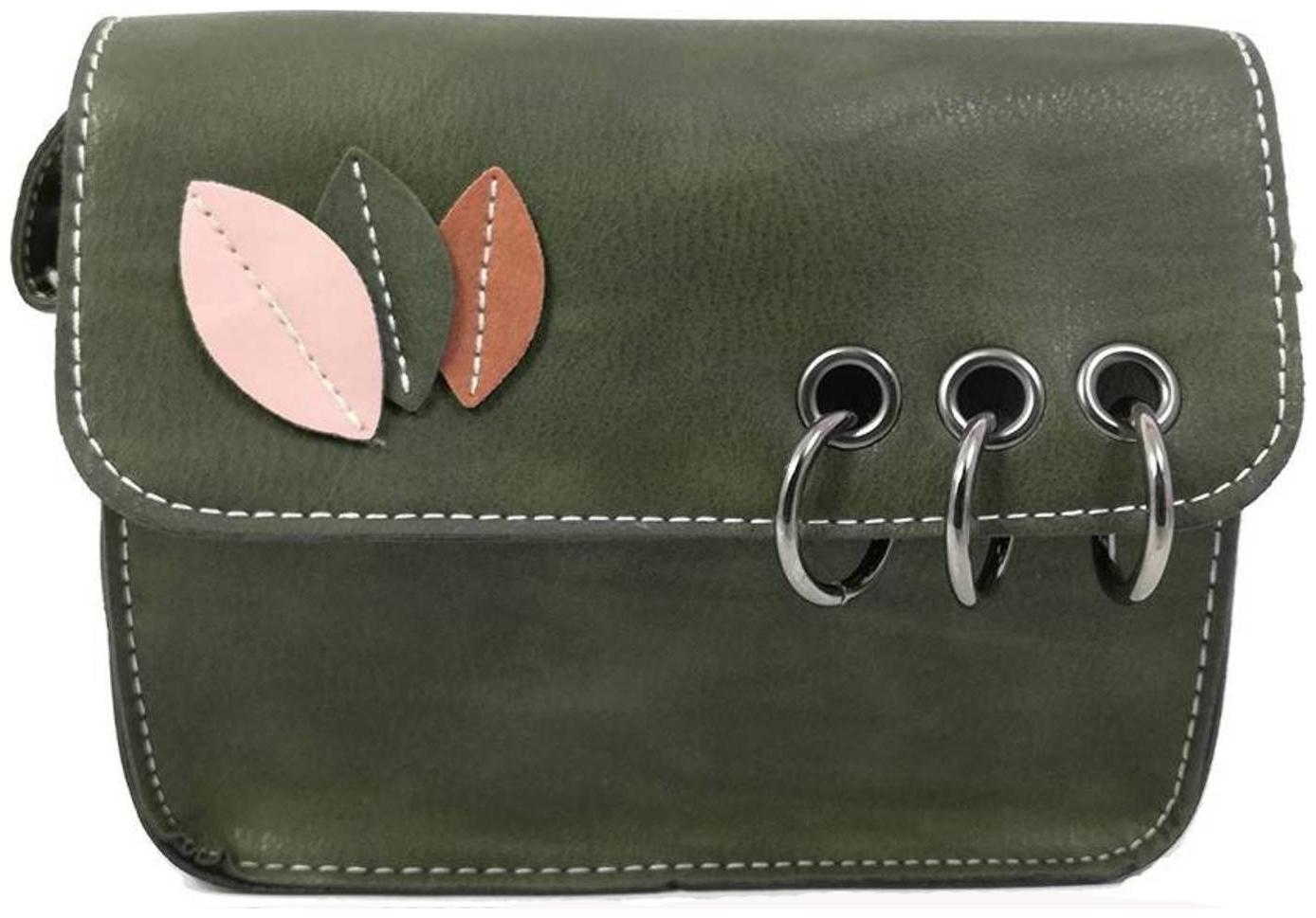 

EMOSHA Green Faux Leather Solid Sling Bag