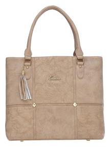 

Esbeda Beige Faux Leather Handheld Bag