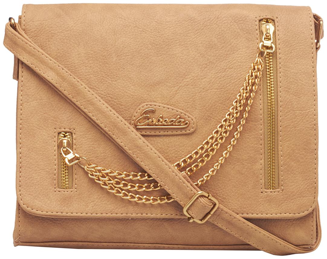 

Esbeda Beige PU Solid Sling Bag