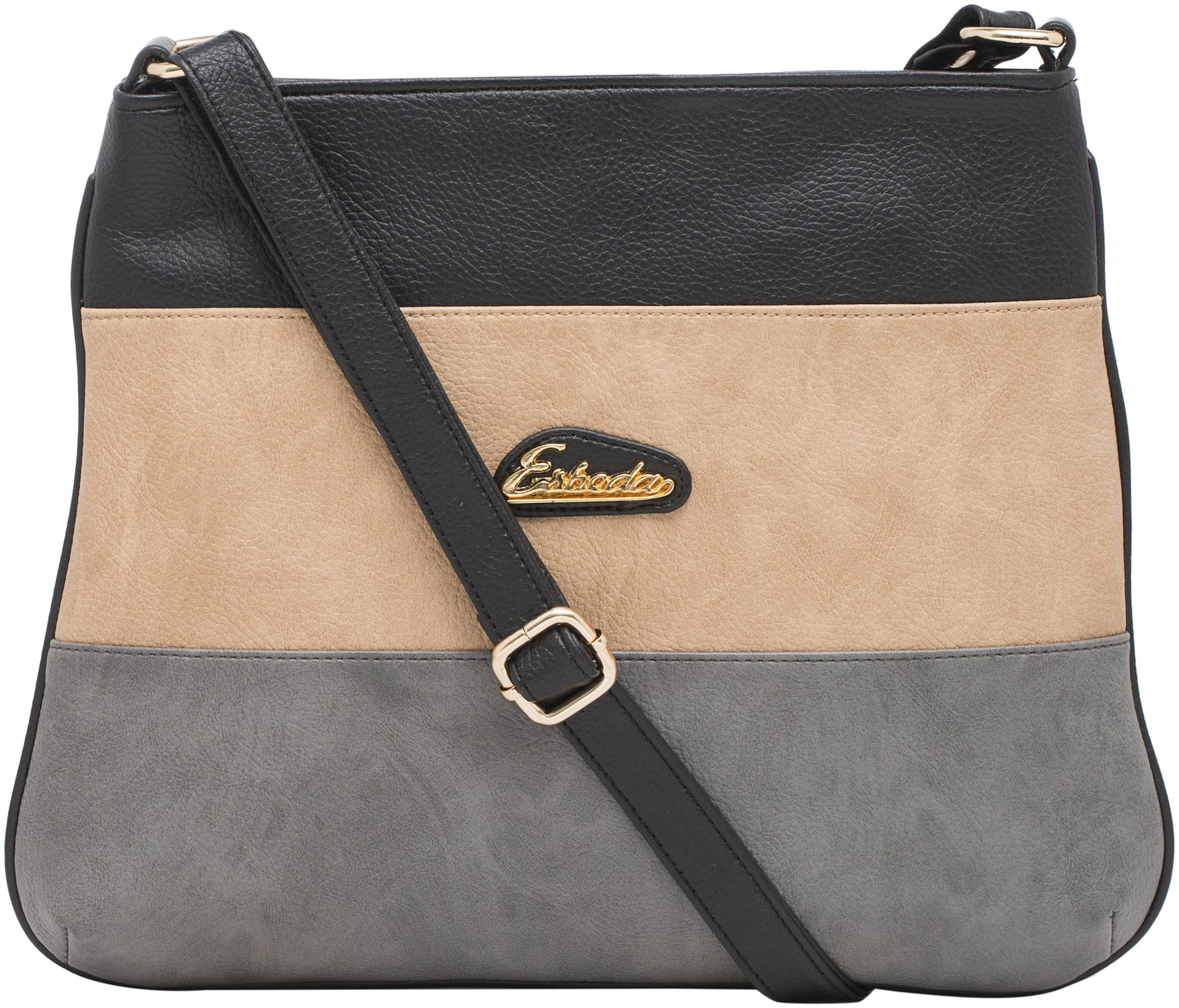 

Esbeda Black PU Striped Sling Bag