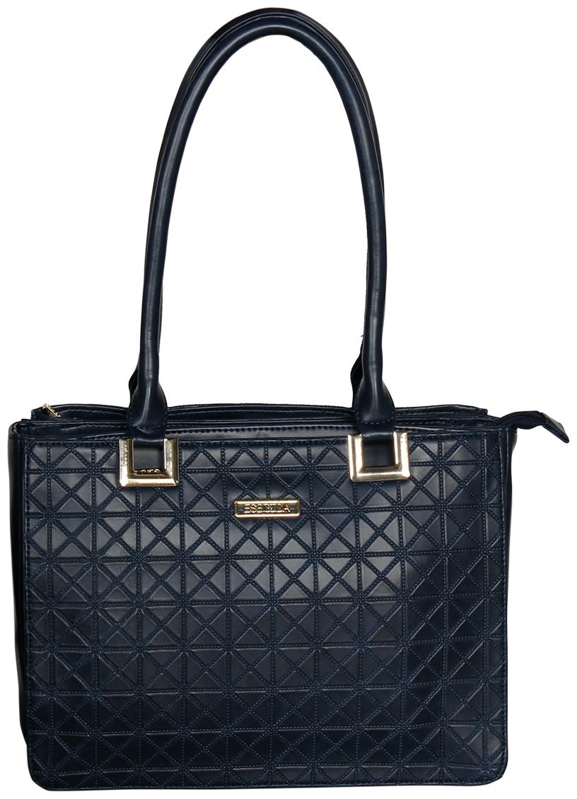 

Esbeda Blue PU Shoulder Bag - Textured Handbag