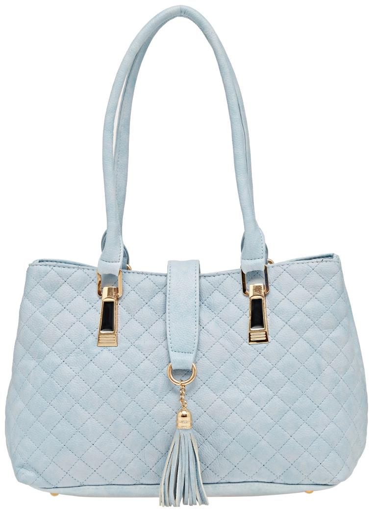 

Esbeda Blue Faux Leather Handheld Bag
