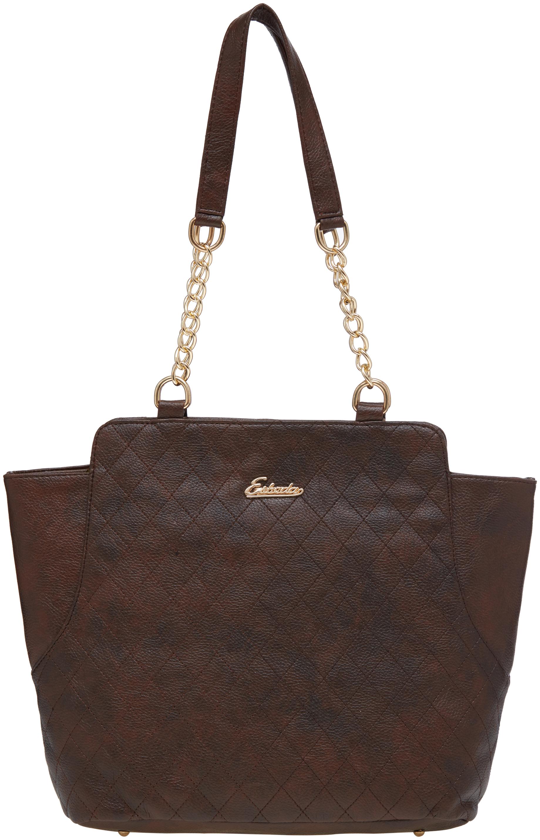 

Esbeda Brown PU Shoulder Bag - Stitch Design