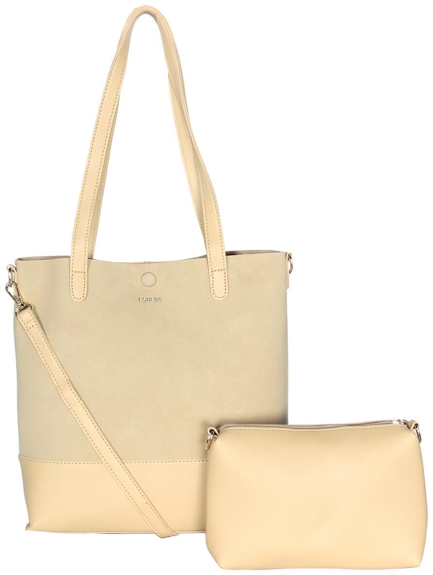 

Esbeda Brown PU Shoulder Bag - Suede handbag with pouch