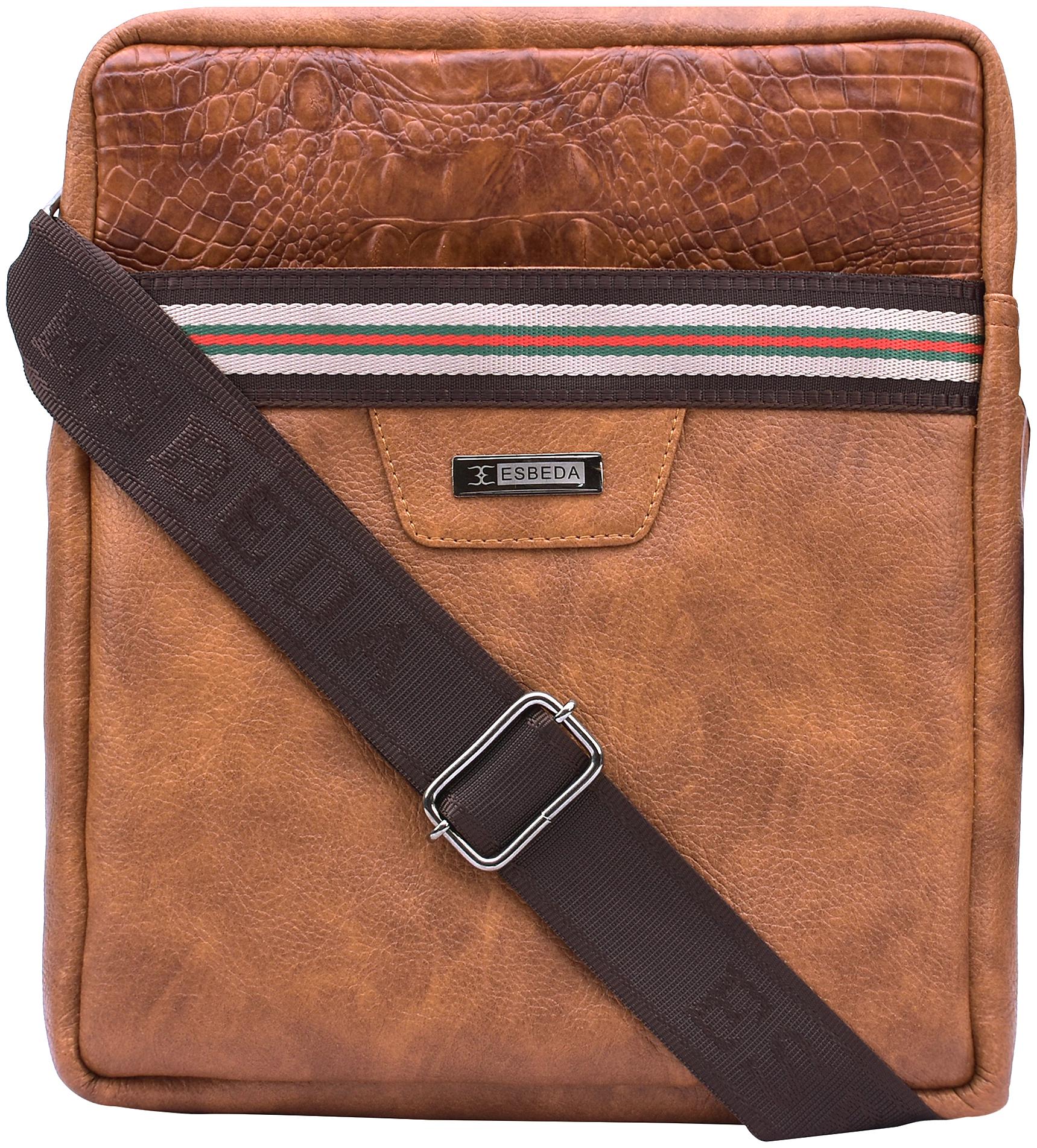 

ESBEDA Brown Color Medium Size Croco Stripe Slingbag