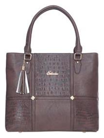 

Esbeda Brown Faux Leather Handheld Bag