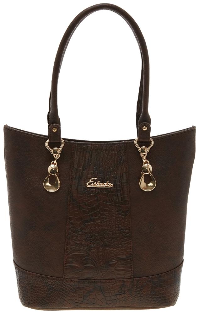

Esbeda Brown Faux Leather Handheld Bag