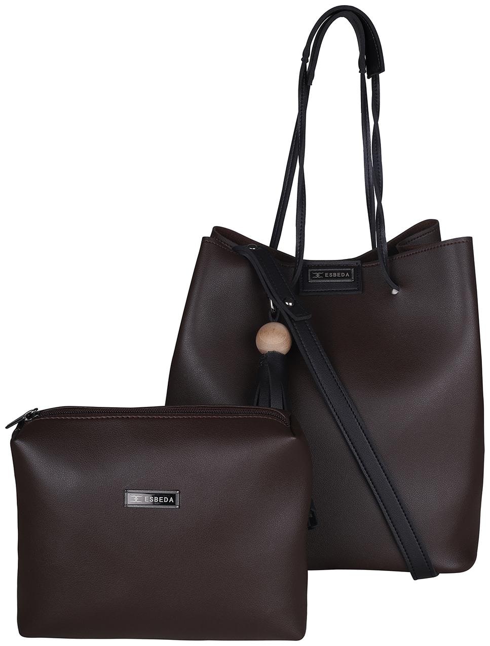 

Esbeda Brown PU Handheld Bag