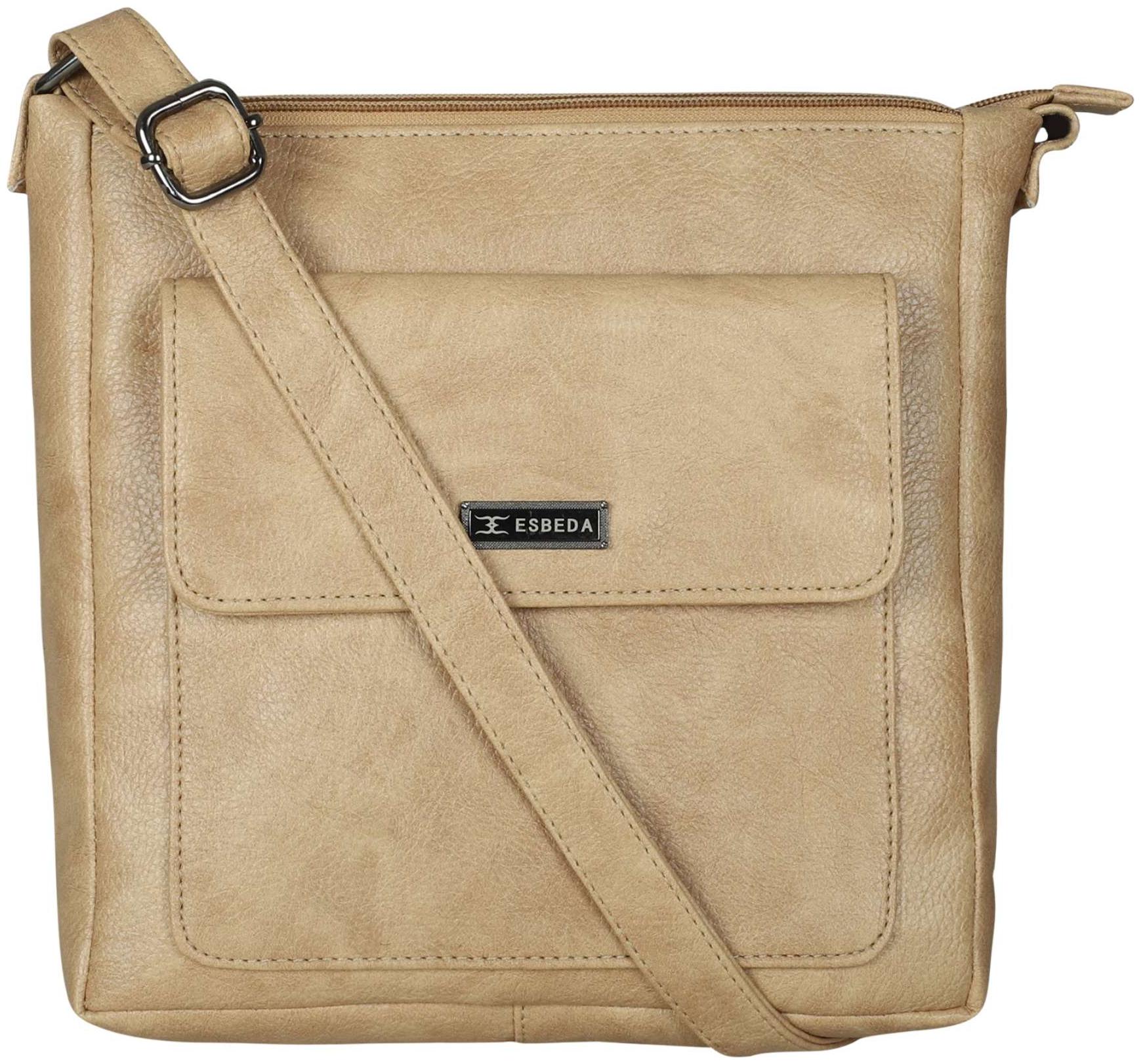 

Esbeda Beige PU Solid Sling Bag