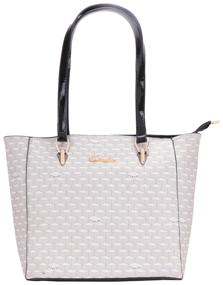 

Esbeda Grey PU Shoulder Bag - Logo Printed Handbag