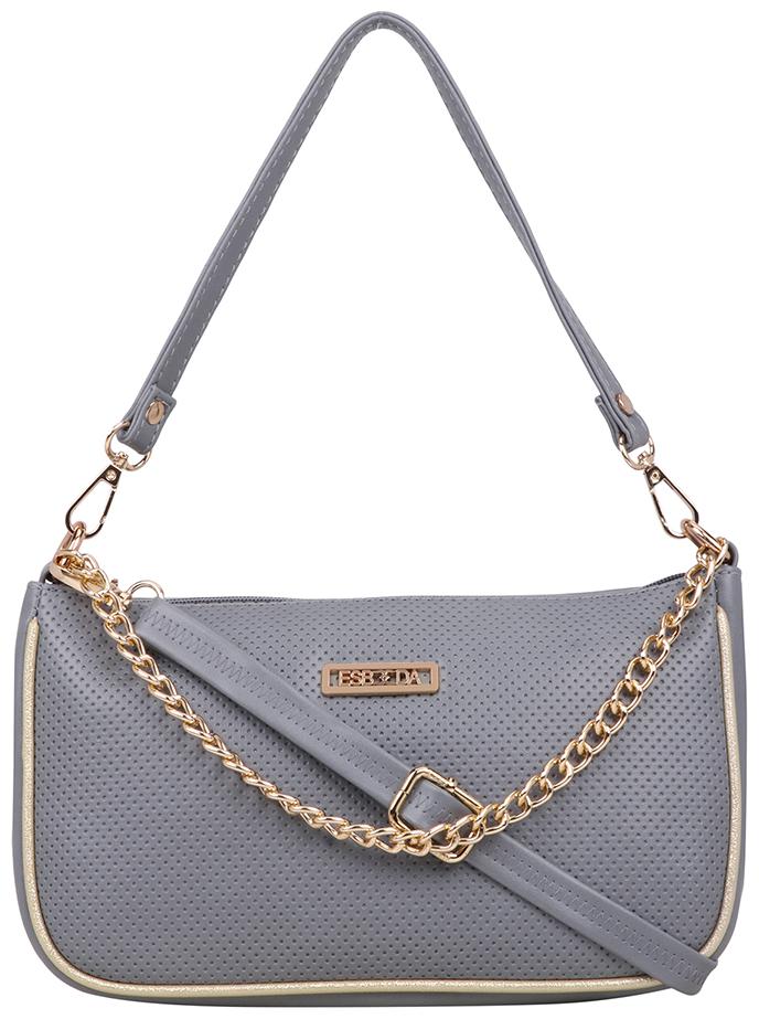 

Esbeda Grey PU Solid Sling Bag
