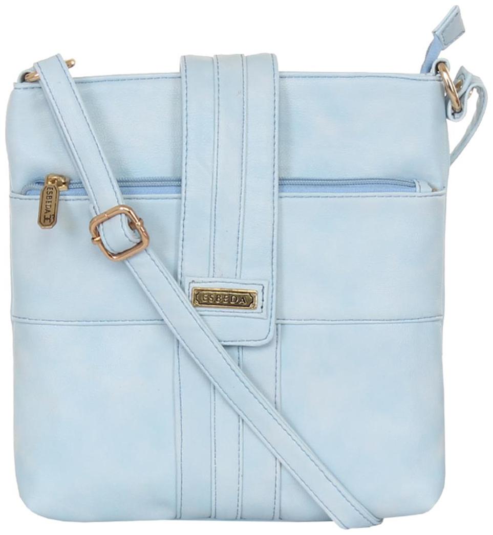 

Esbeda Blue PU Solid Sling Bag