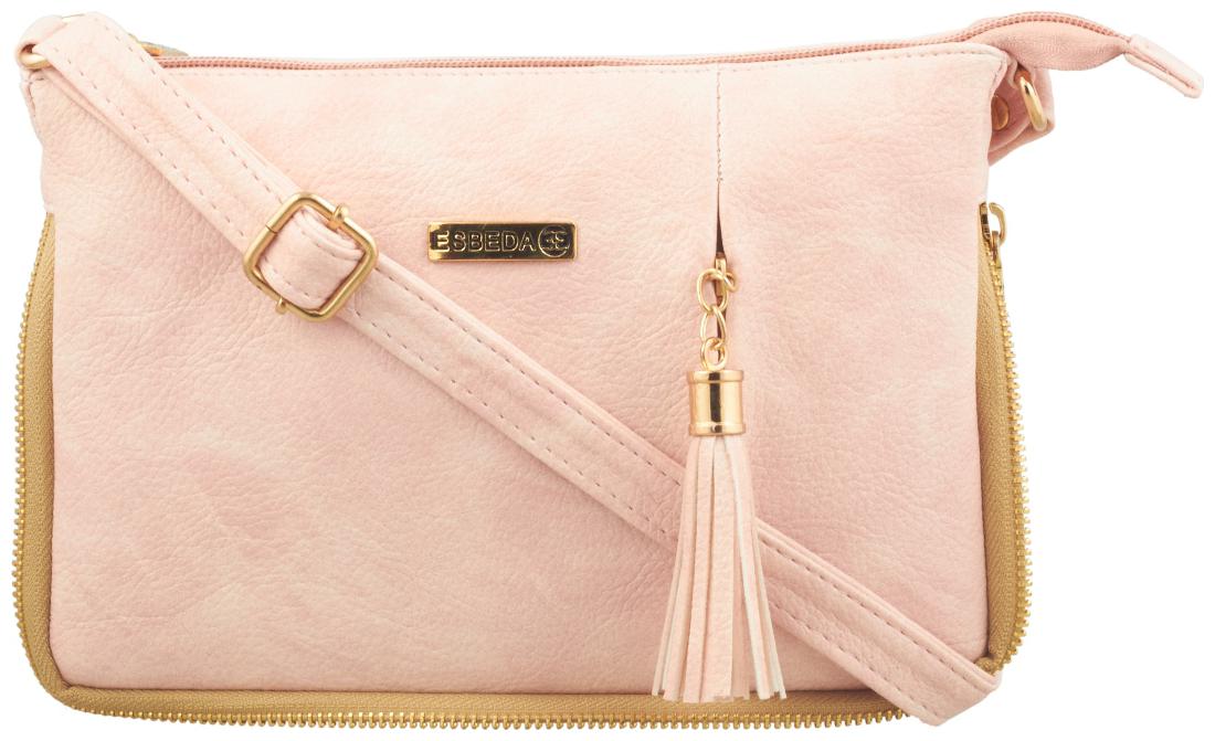

Esbeda Pink PU Solid Sling Bag