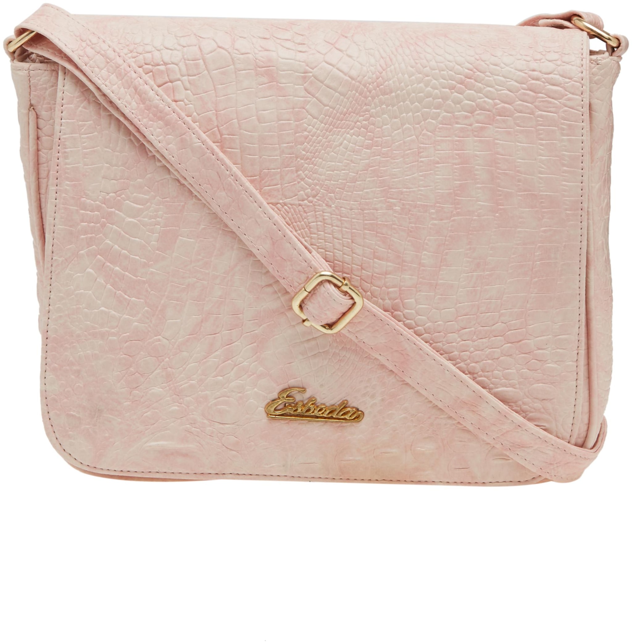 

Esbeda Pink PU Textured Sling Bag