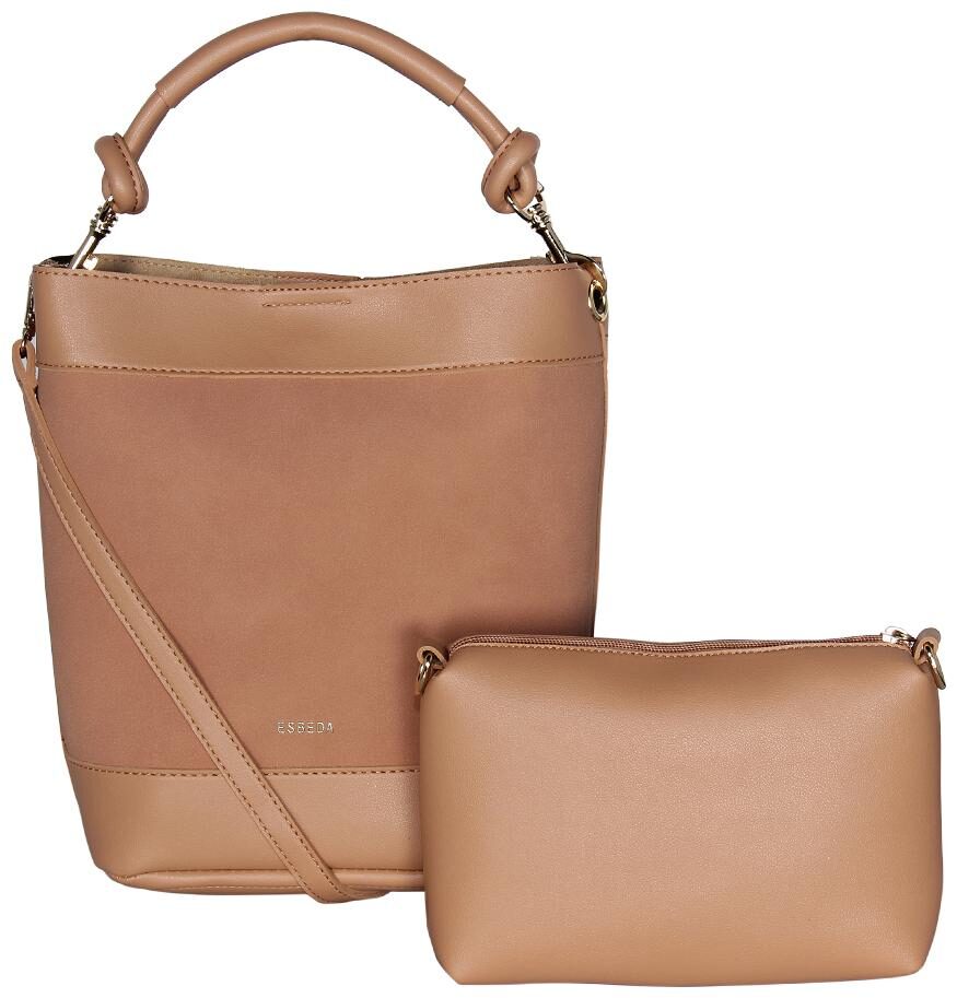 

Esbeda Pink PU Handheld Bag - Suede handbag with pouch