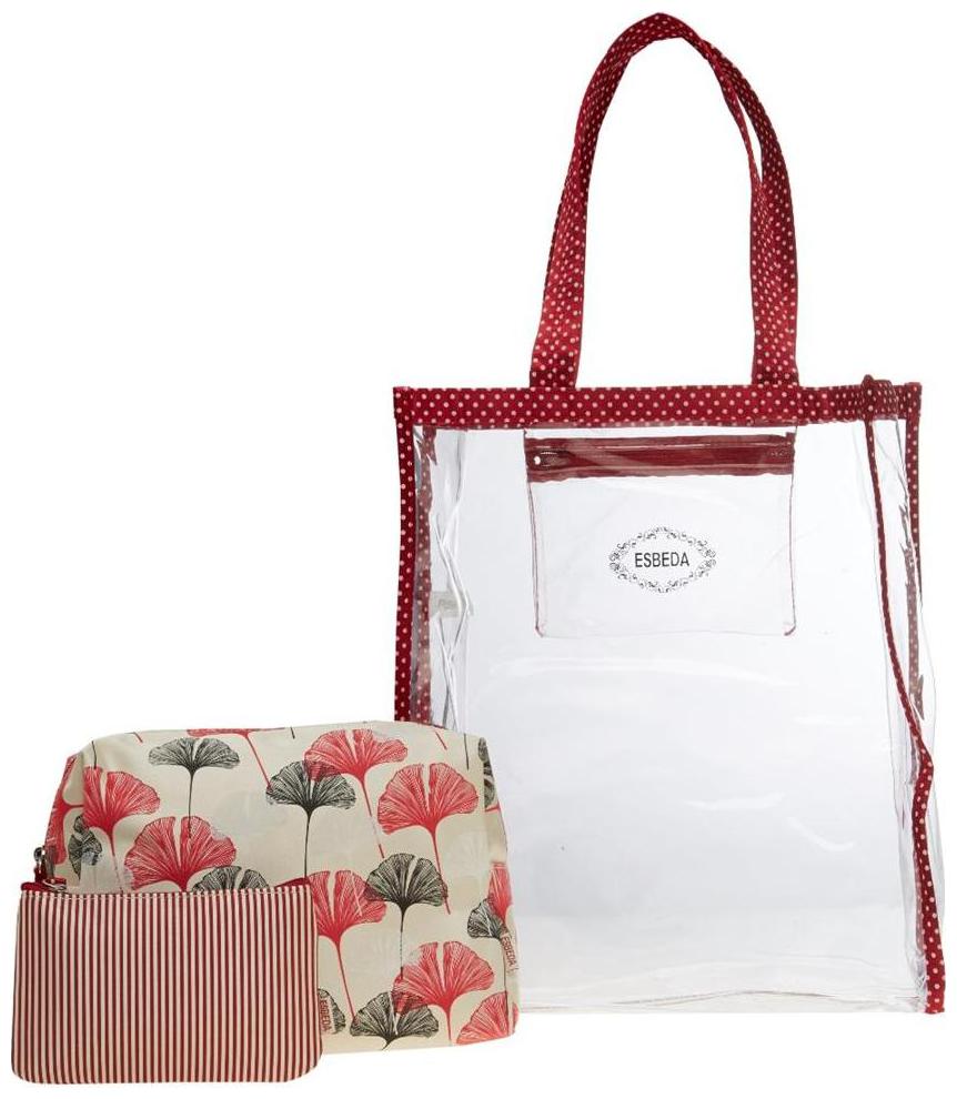

ESBEDA Red Printed Pu Synthetic Material Travelling Kit For Women