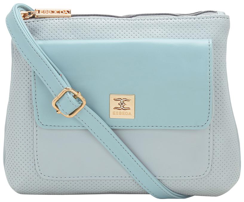 

Esbeda Blue PU Solid Sling Bag