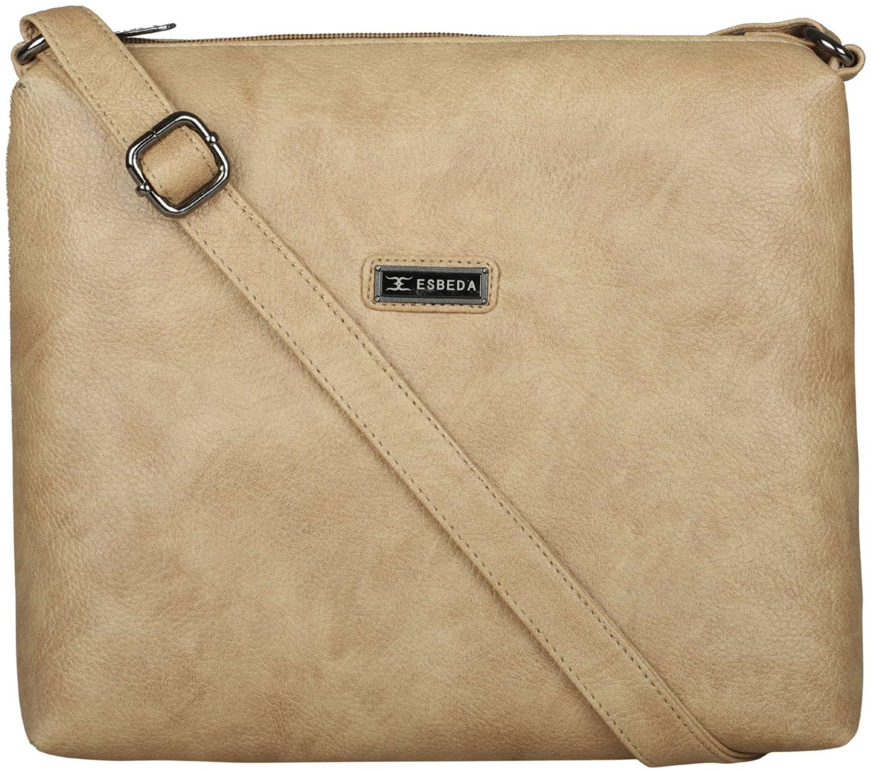 

Esbeda Beige PU Solid Sling Bag