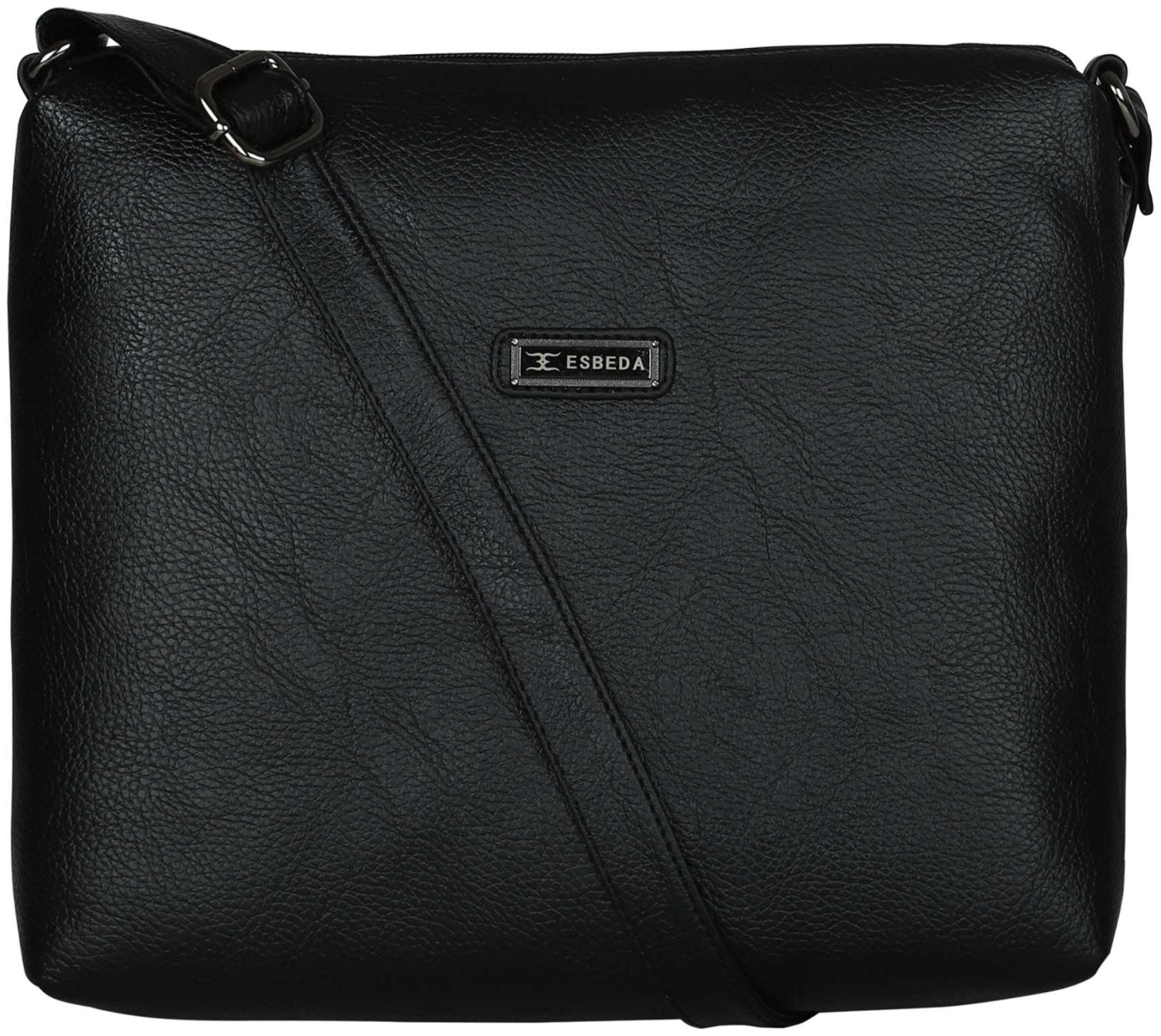 

Esbeda Black PU Solid Sling Bag