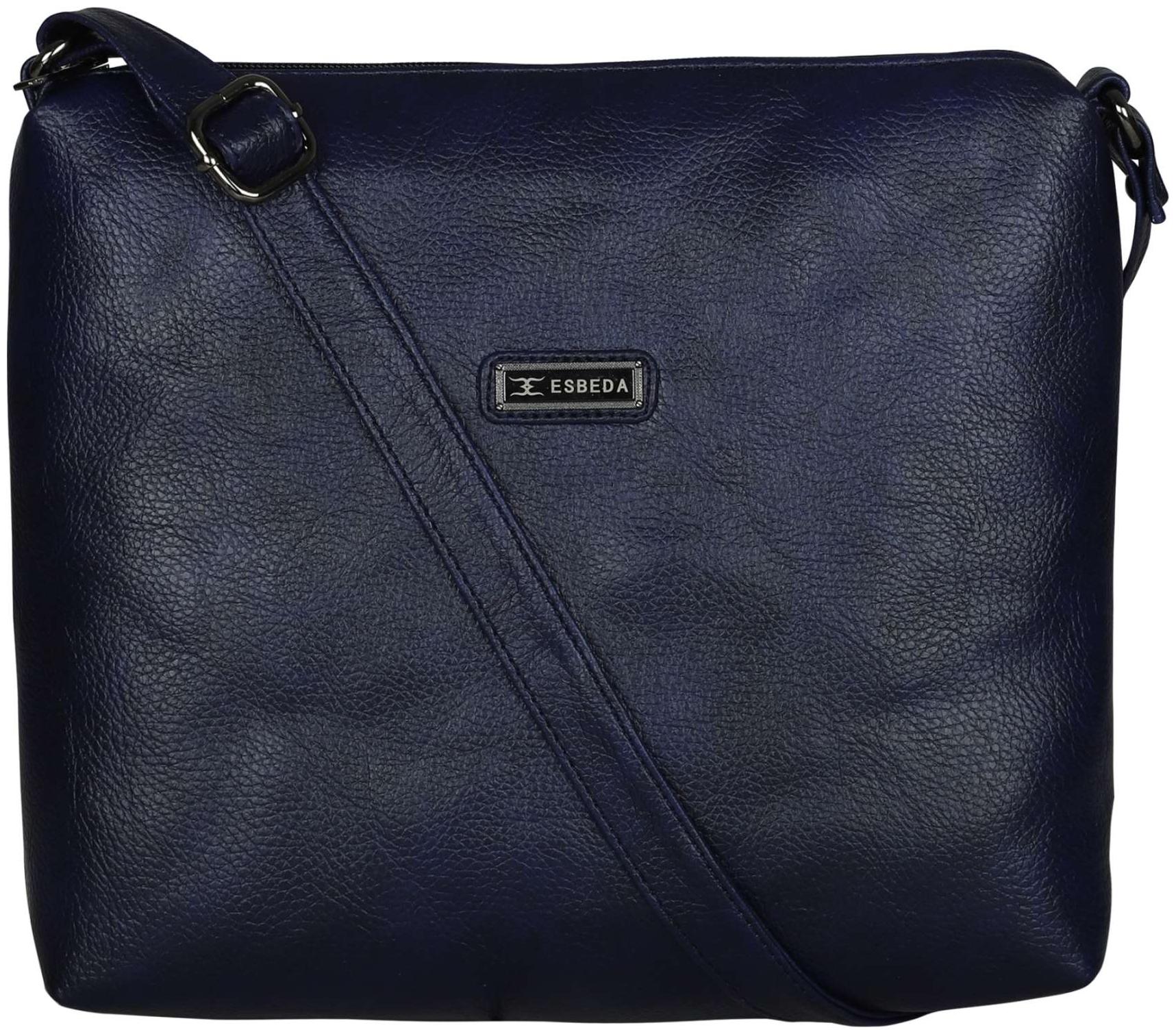 

Esbeda Blue PU Solid Sling Bag
