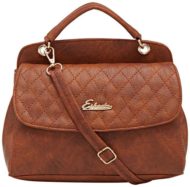 Esbeda Small Solid Handheld Bag Tan