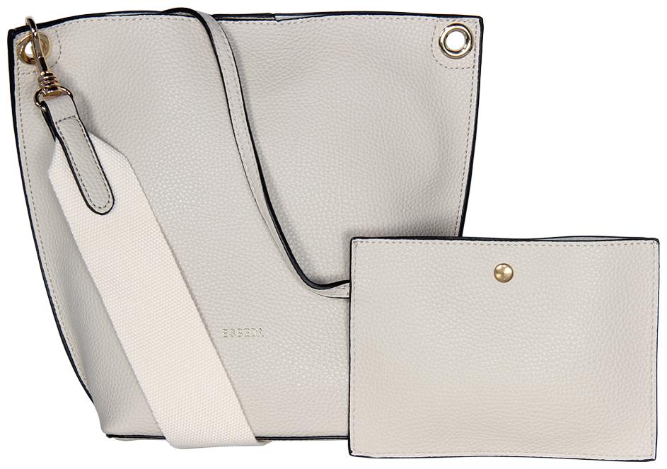 

Esbeda White PU Shoulder Bag - Suede handbag