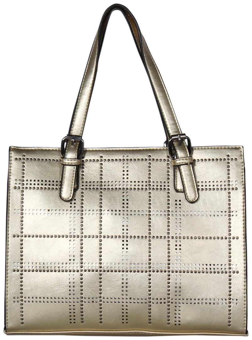 

Esbeda Gold PU Shoulder Bag - Perforation Cut Handbag