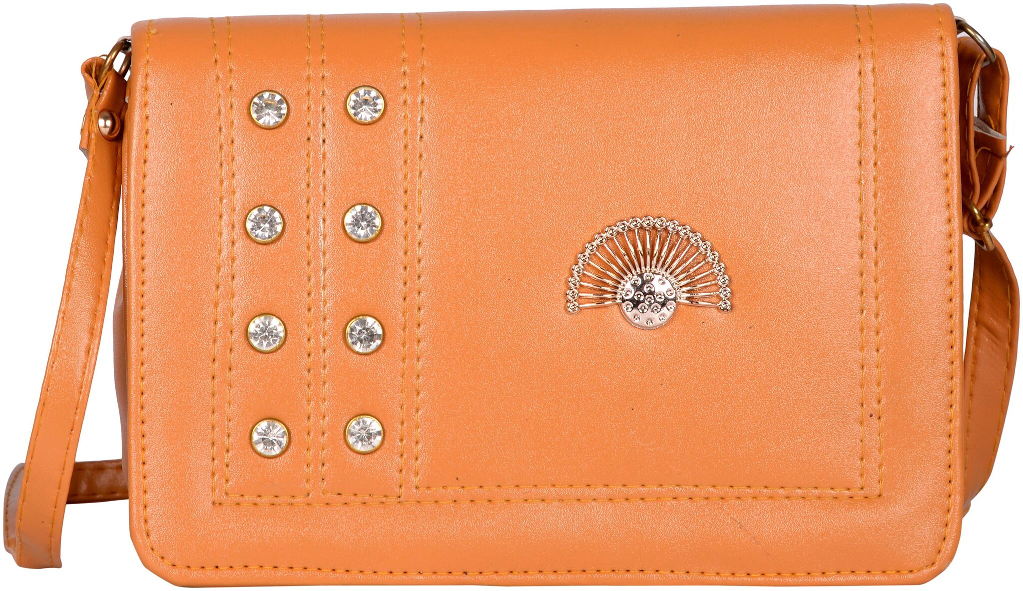 

Exotique Tan Faux Leather Solid Sling Bag
