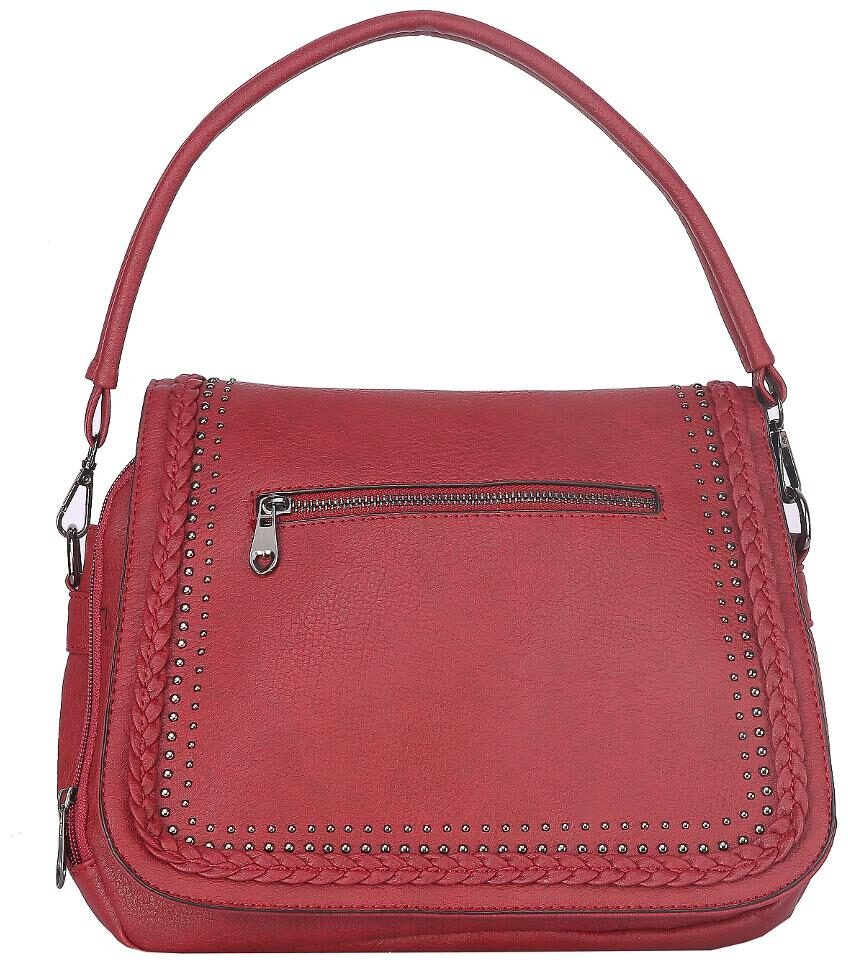 

FIONA TRENDS Red Faux Leather Handheld Bag