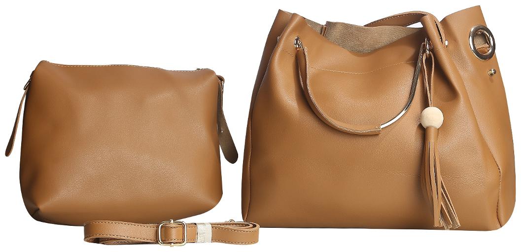 

FIONA TRENDS Tan PU Solid Sling Bag