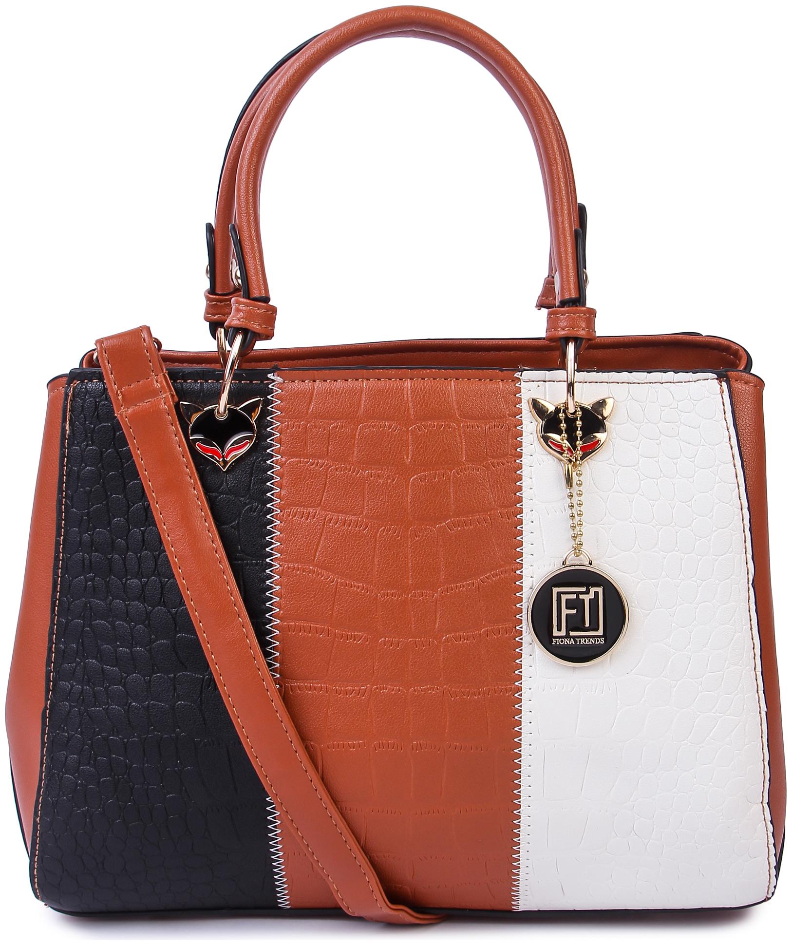 

FIONA TRENDS Tan PU Handheld Bag