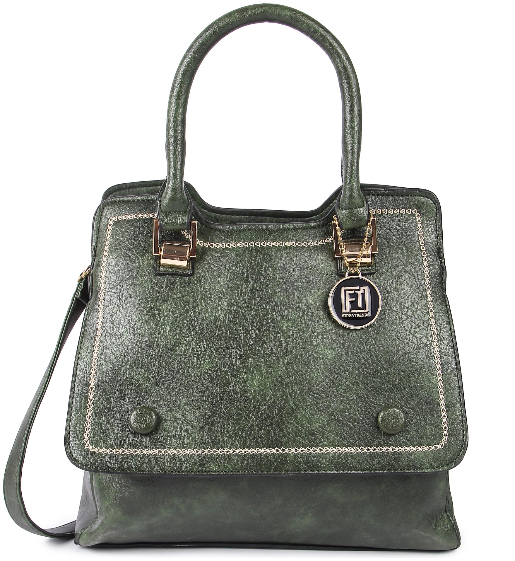 

FIONA TRENDS Green PU Handheld Bag