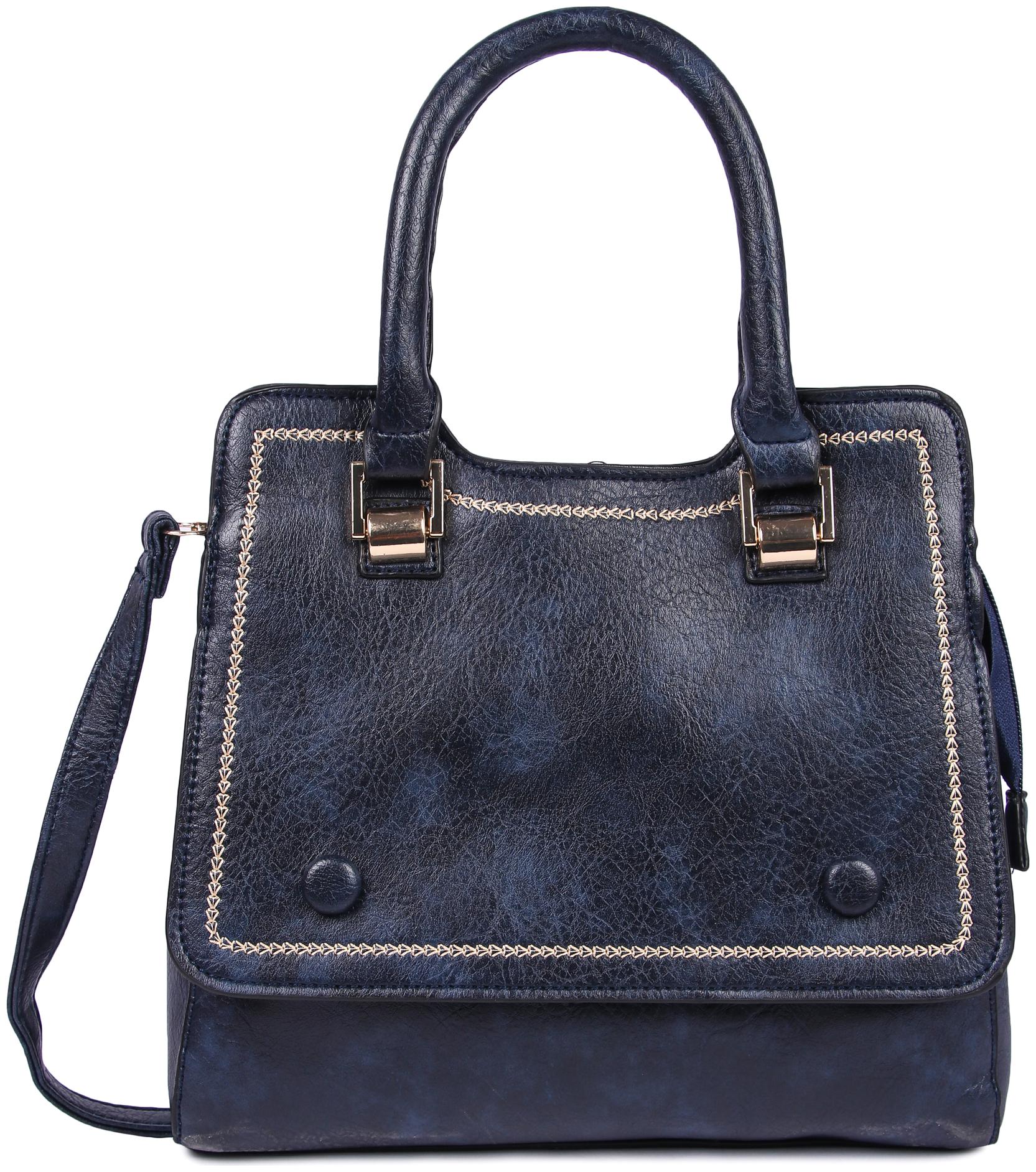 

FIONA TRENDS Blue PU Handheld Bag