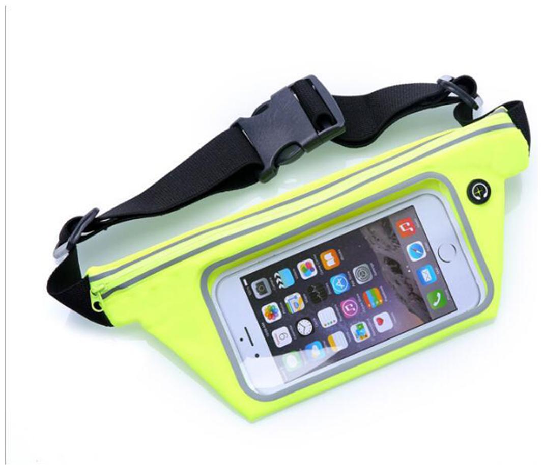 

FOKAT Unisex Slim Waist Pouch Waist Bag For Gym Running Cycling Hiking Climbing or Travelling Purpose (GREEN COLOR)
