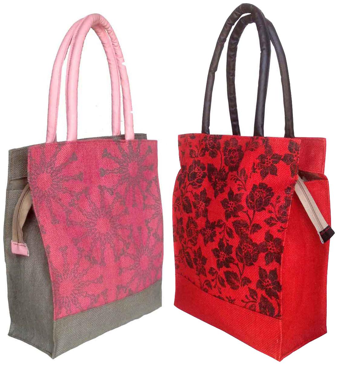 

Foonty Jute Solid Tote Bag For Women
