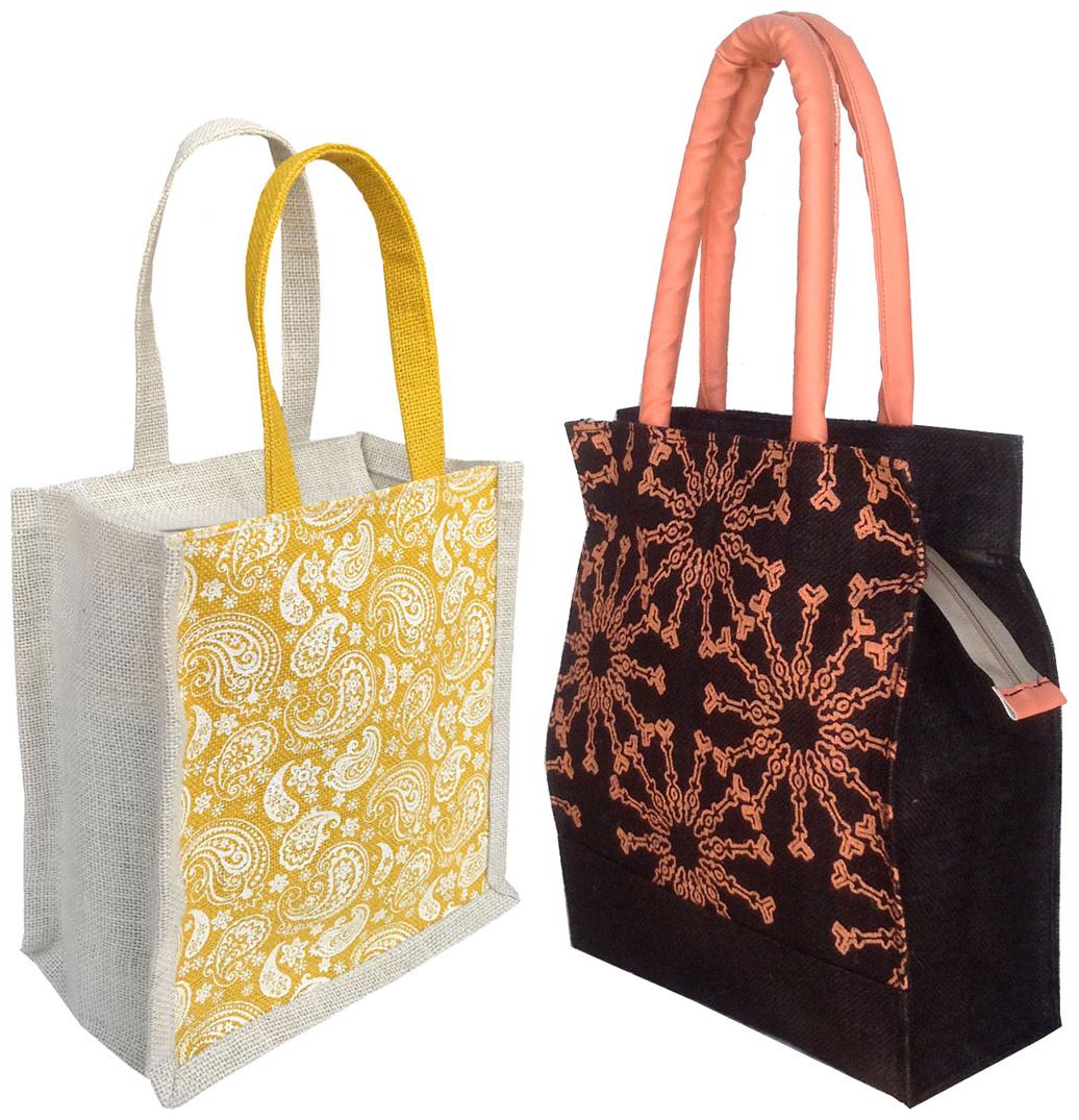 

Foonty Jute Solid Tote Bag For Women