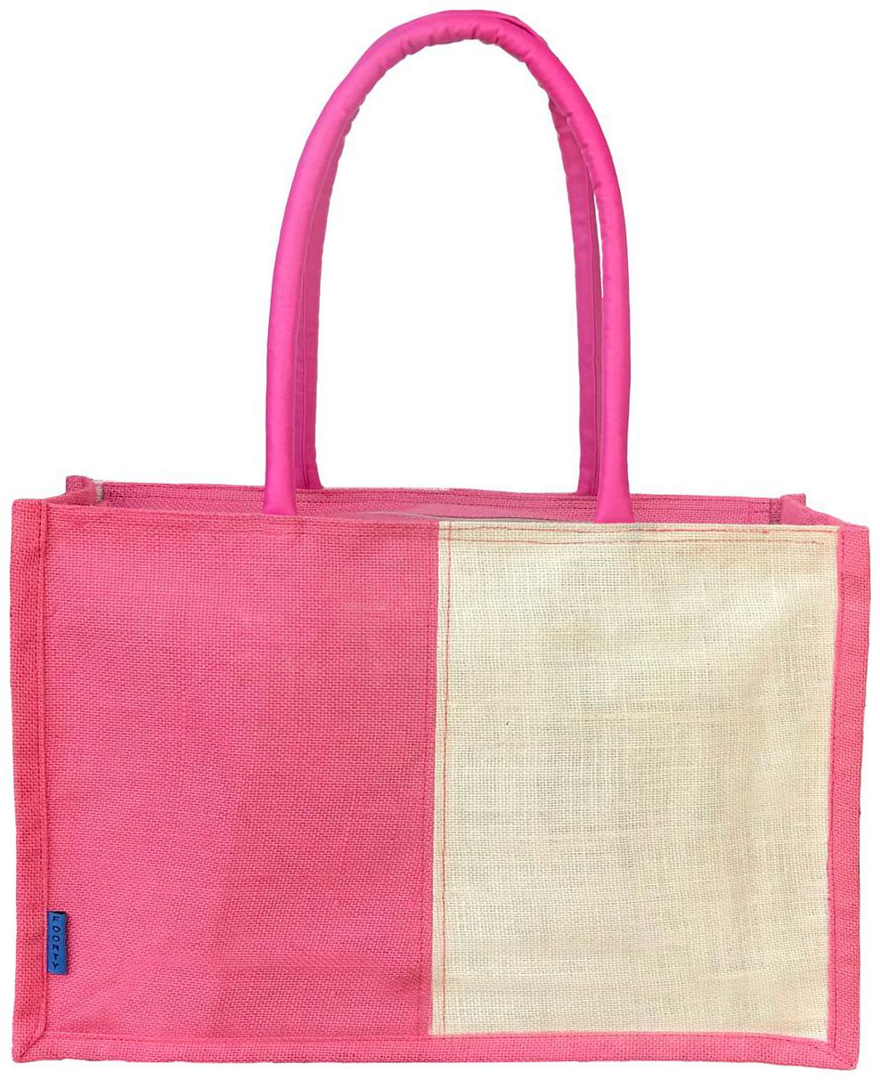 

Foonty tote designer jute shopping bag (FDJWB4001B)