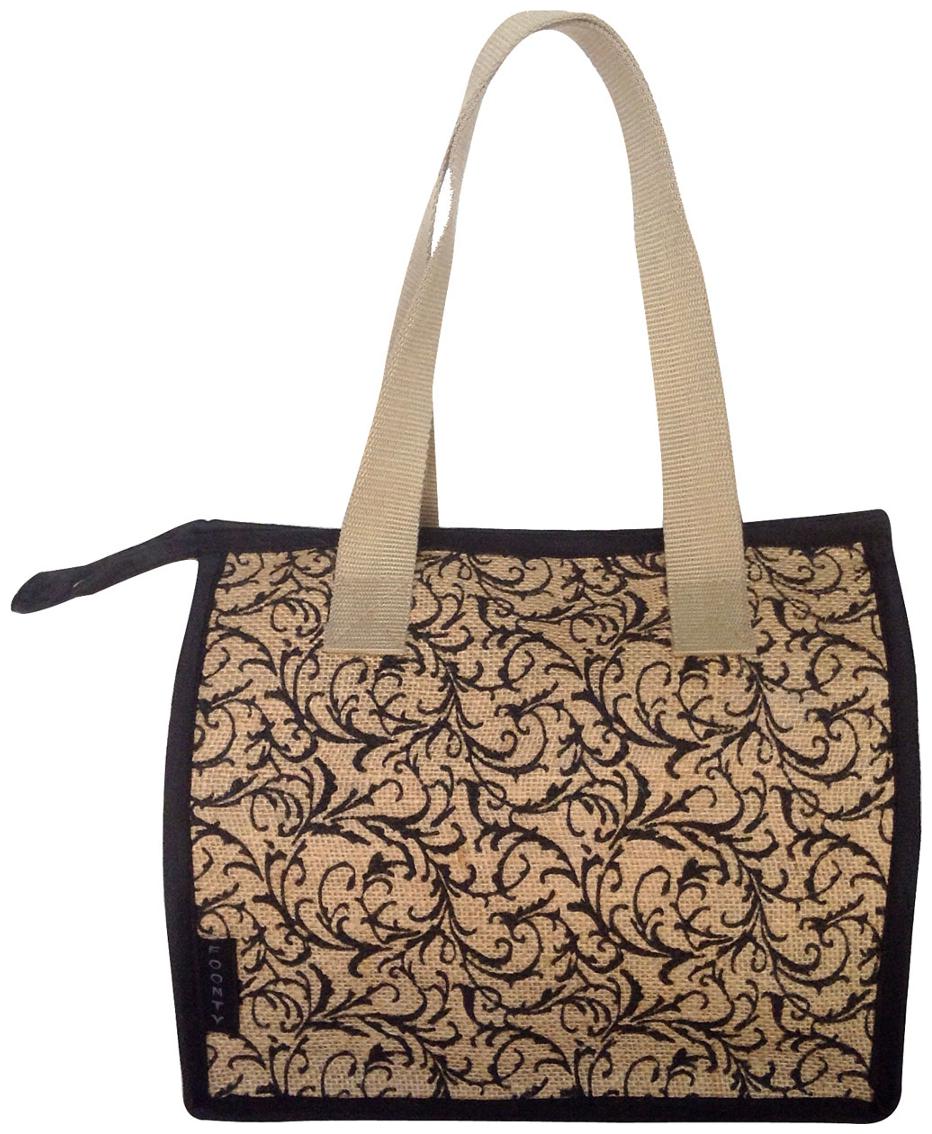 

Foonty tote women brown small jute lunch bag(FJUWB6322)